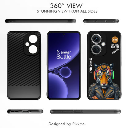 Pikkme Back Cover Pc Tpu + Printed Cool Funky Stylish Black Tiger Swag Raised Edges Camera Protection |Bumper Case For OnePlus Nord Ce 3 5G (Design 06)