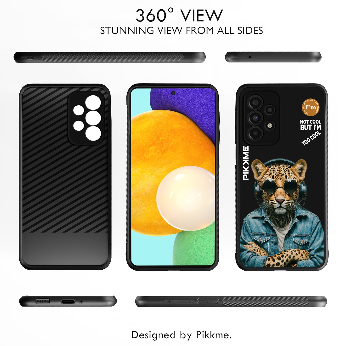 Pikkme Back Cover Pc Tpu + Printed Cool Funky Stylish Black Leopard Swag Raised Edges Camera Protection |Bumper Case For Samsung Galaxy A33 5G (Design 04)