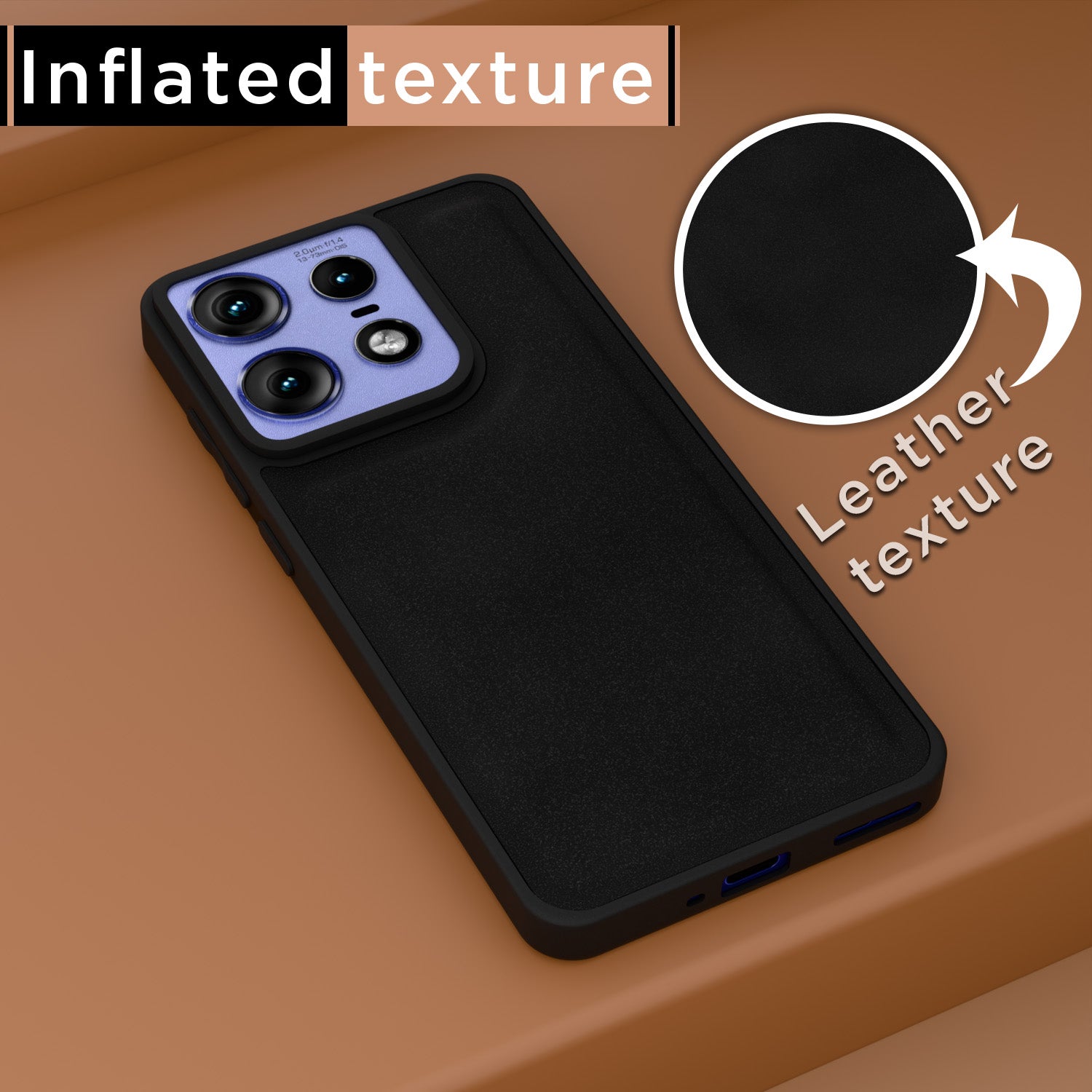 Pikkme Motorola Moto Edge 50 Pro 5G Premium Leatherback Case (Black)