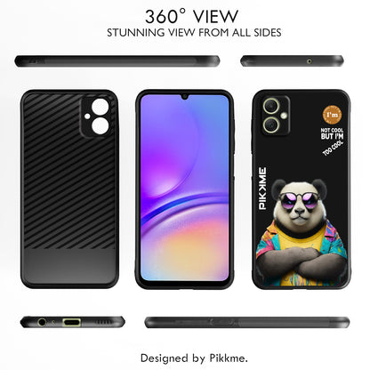 Pikkme Back Cover Pc Tpu + Printed Cool Funky Stylish Black Panda Swag Raised Edges Camera Protection |Bumper Case For Samsung Galaxy A05 (Design 05)