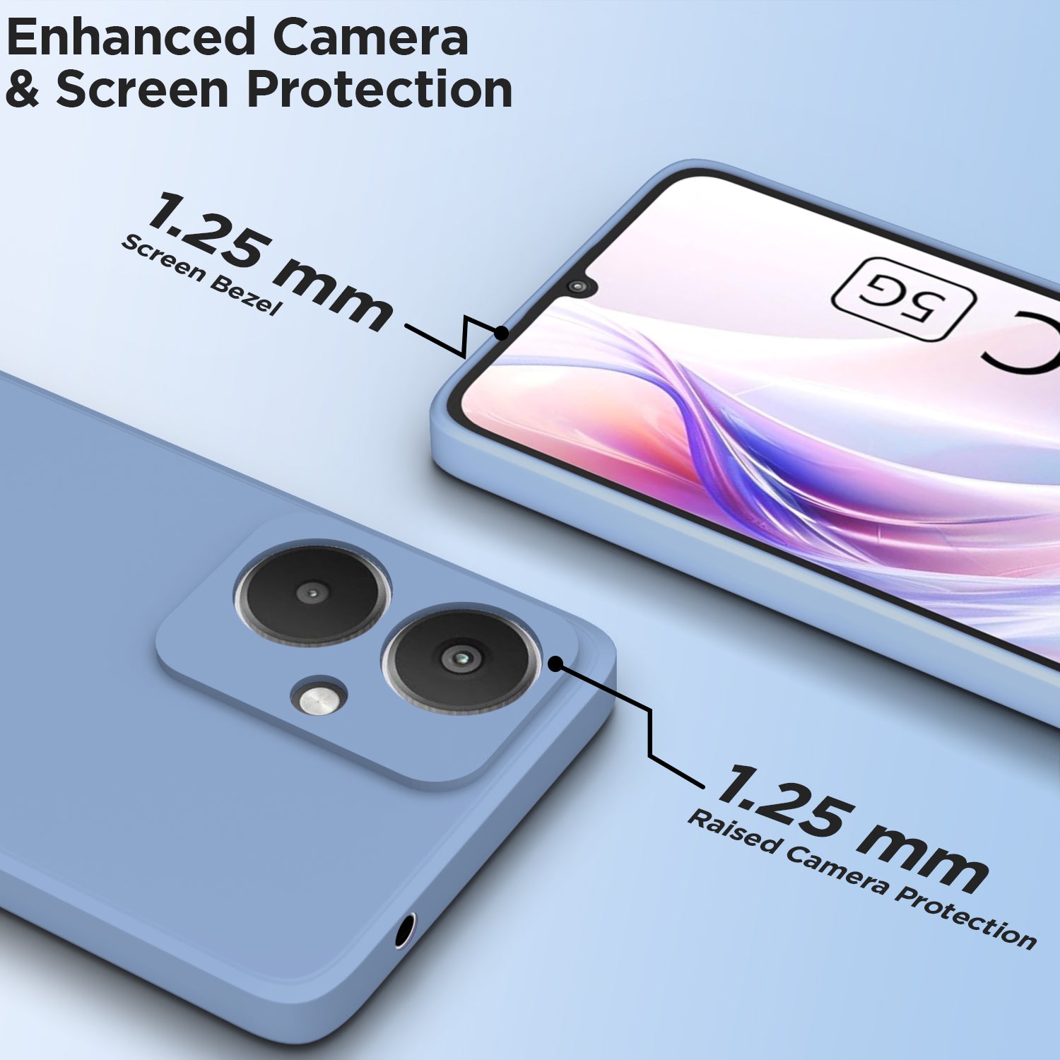 Pikkme Redmi 13C 5G Soft Matte Liquid Silicone Back Cover (Aqua Blue)