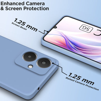 Pikkme Redmi 13C 5G Soft Matte Liquid Silicone Back Cover (Aqua Blue)