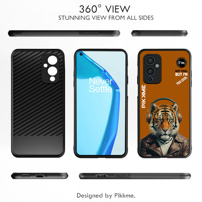 Pikkme Back Cover Pc Tpu + Printed Cool Funky Stylish Brown Tiger Swag Raised Edges Camera Protection |Bumper Case For OnePlus 9 (Design 09)