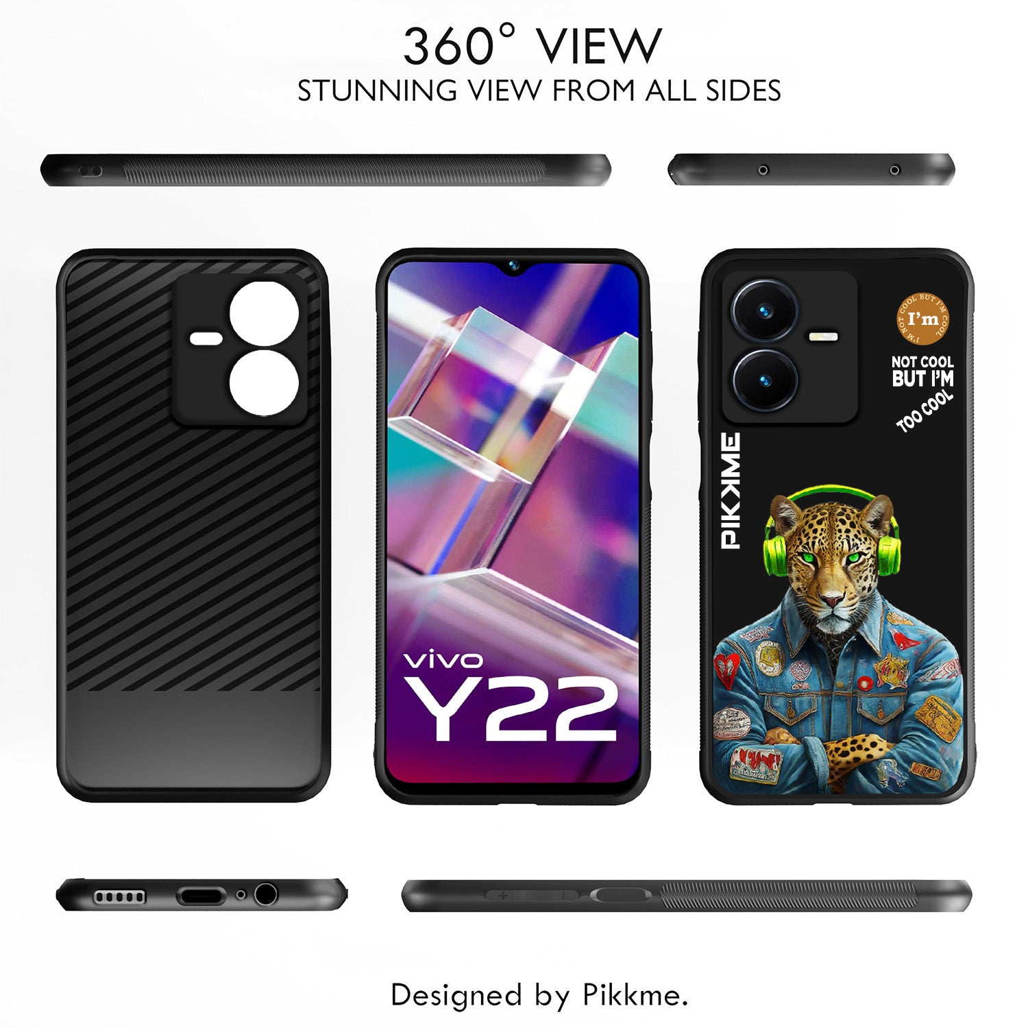 Pikkme Black Leopard Swag  Vivo Y22 Nim2 Back Cover (Design 03)
