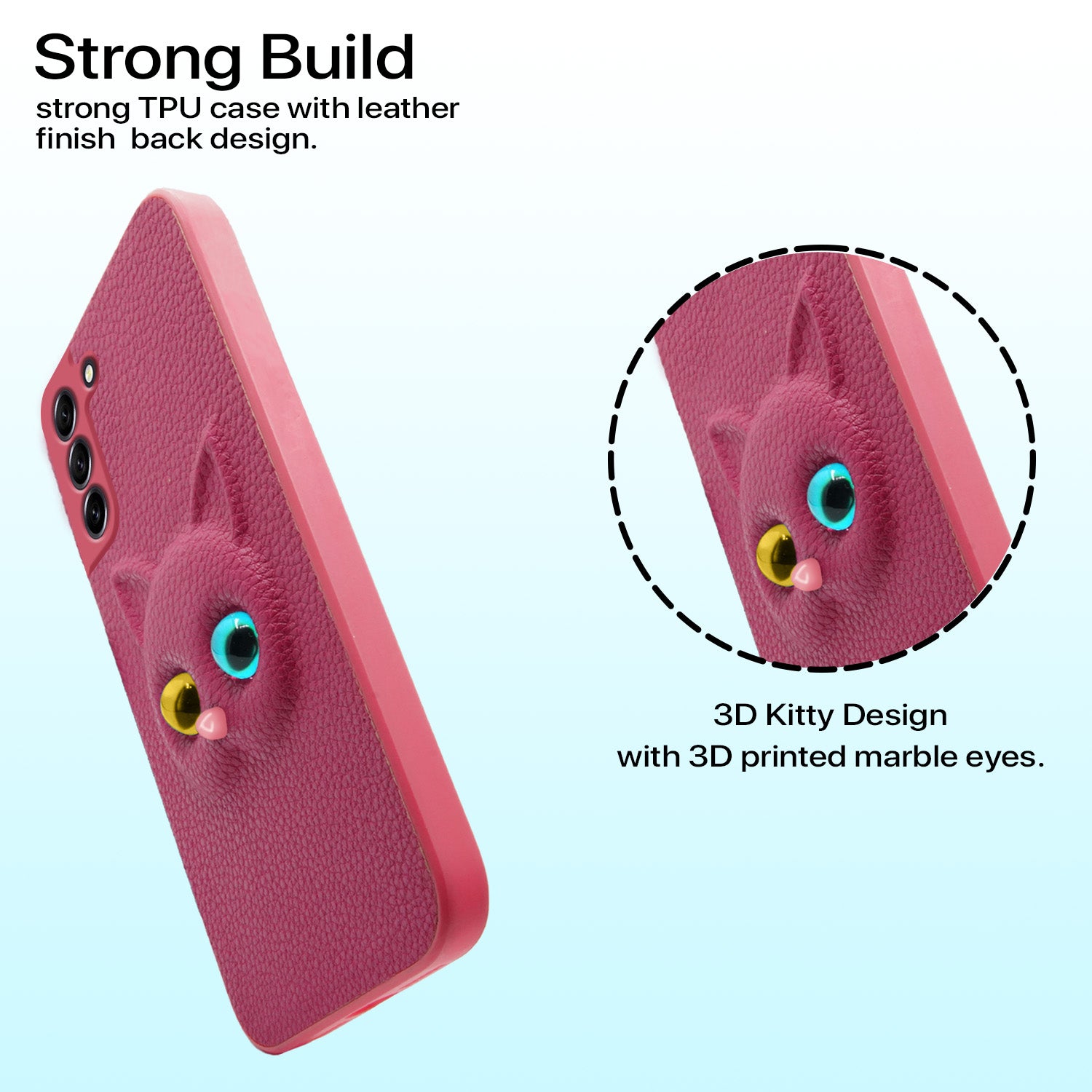 Pikkme Samsung Galaxy S21 Fe 5G Kitty Back Cover (Pink)