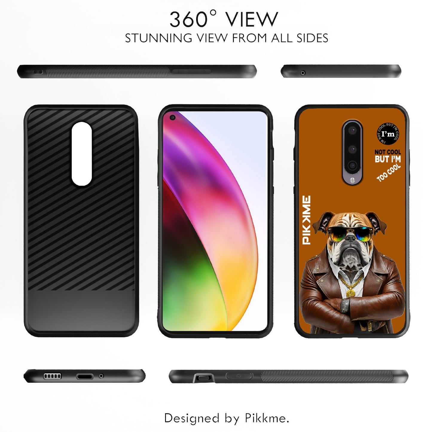 Pikkme Back Cover Pc Tpu + Printed Cool Funky Stylish Brown Dog Swag Raised Edges Camera Protection |Bumper Case For OnePlus 8 (Design 10)