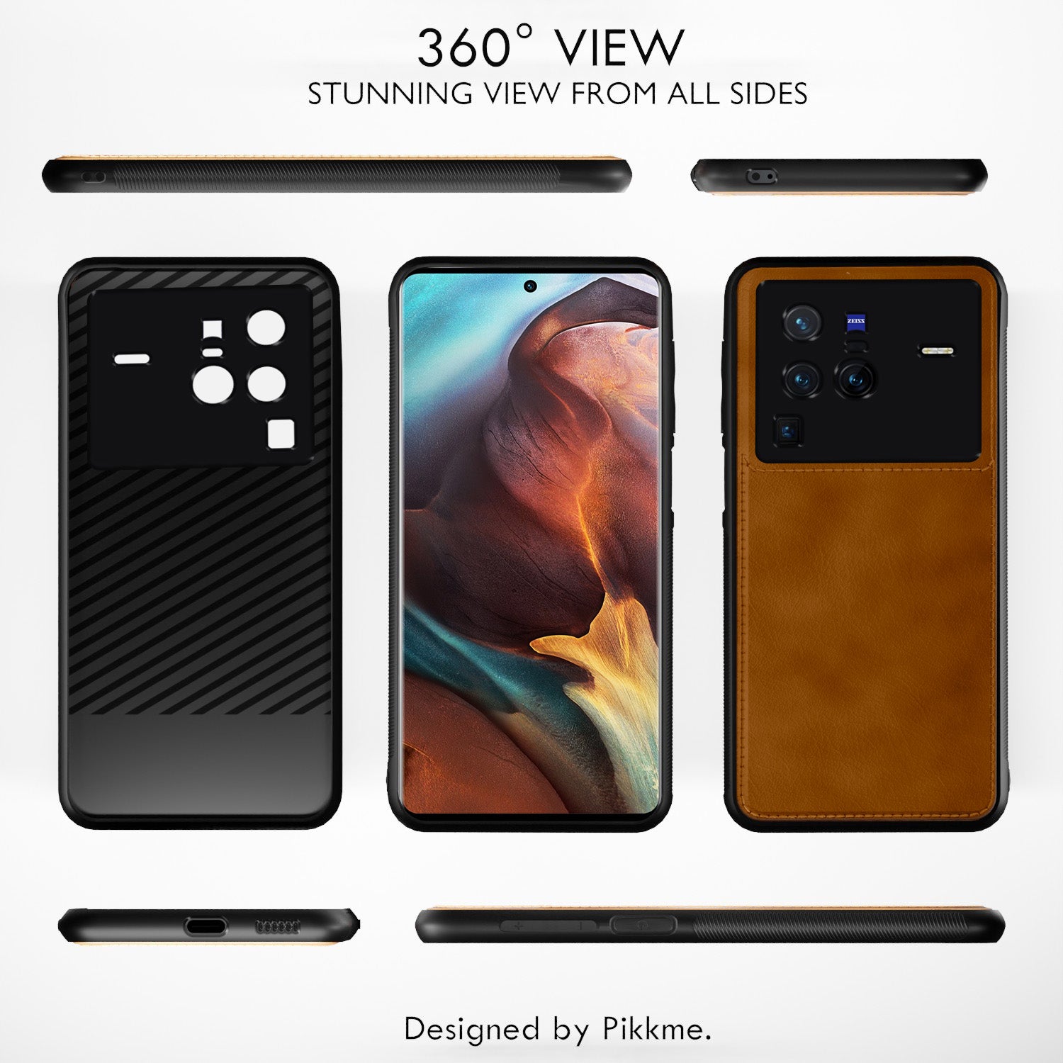 Pikkme Vivo X80 Pro Leatherback Back Case | Brown