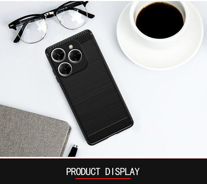 Pikkme Tecno Spark 20 Pro  Hybrid Carbon Fiber Back Cover (Black)