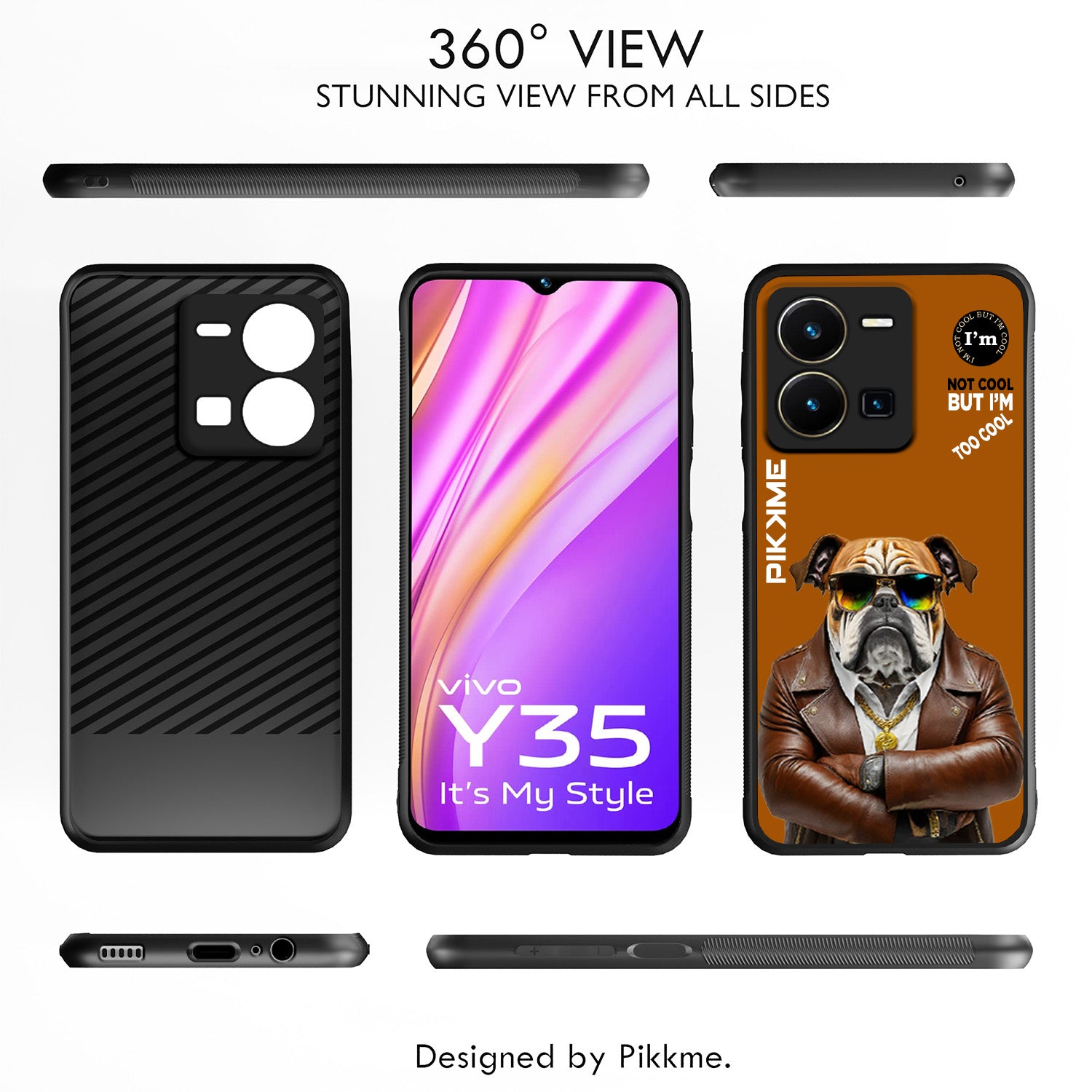 Pikkme Brown Dog Swag Vivo Y35 Nim2 Back Cover (Design 10)