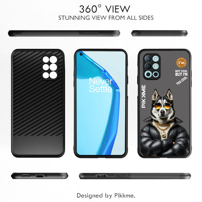 Pikkme Back Cover Pc Tpu + Printed Cool Funky Stylish Grey Dog Swag Raised Edges Camera Protection |Bumper Case For OnePlus 8T (Design 02)