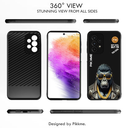 Pikkme Back Cover Pc Tpu + Printed Cool Funky Stylish Black Gorilla Swag Raised Edges Camera Protection |Bumper Case For Samsung Galaxy A73 5G (Design 07)