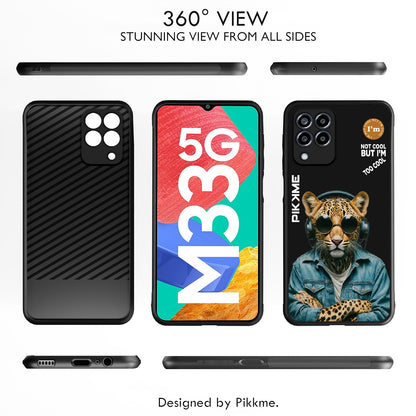 Pikkme Back Cover Pc Tpu + Printed Cool Funky Stylish Black Leopard Swag Raised Edges Camera Protection |Bumper Case For Samsung Galaxy M33 5G (Design 04)