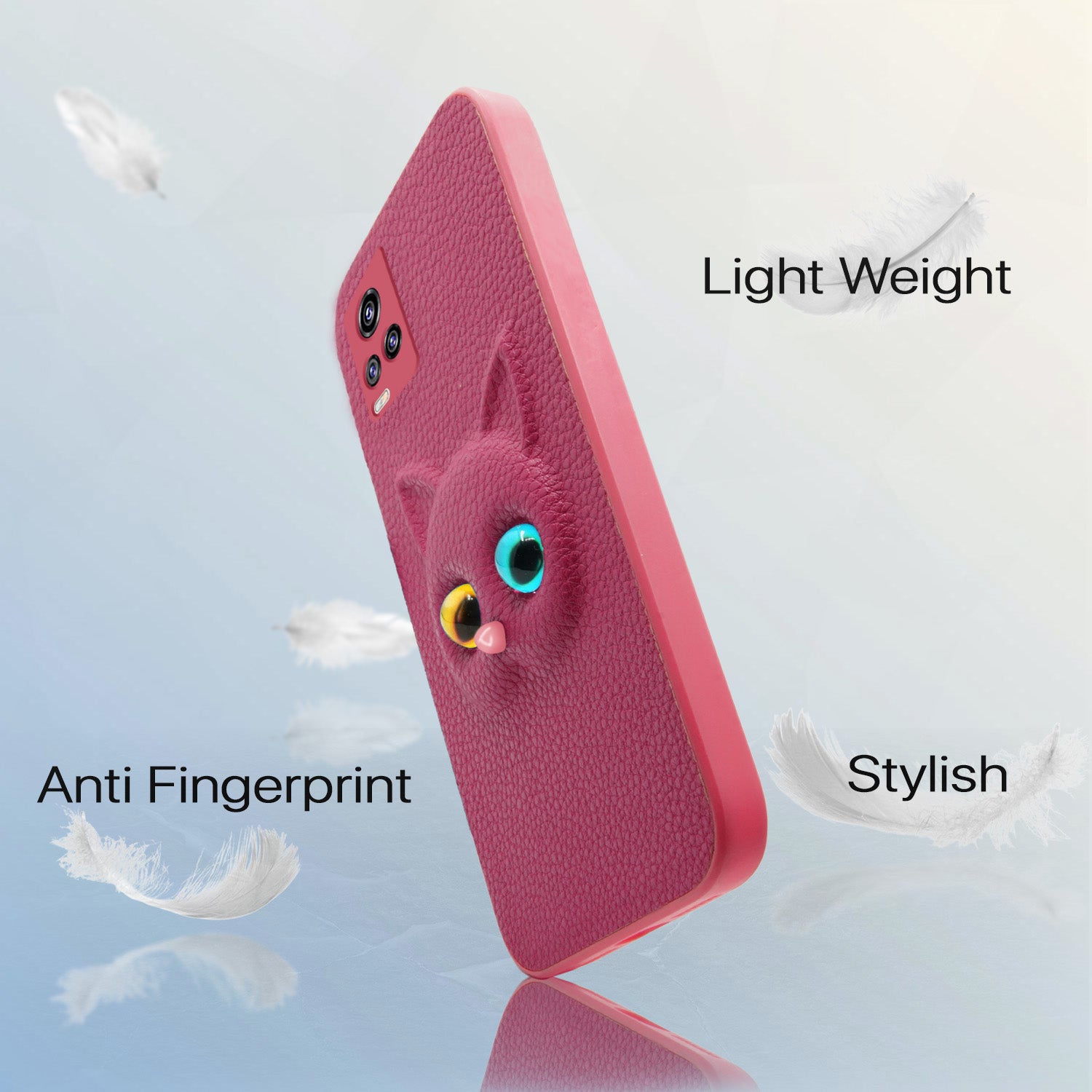 Pikkme Vivo Y73  Kitty Back Cover (Pink)