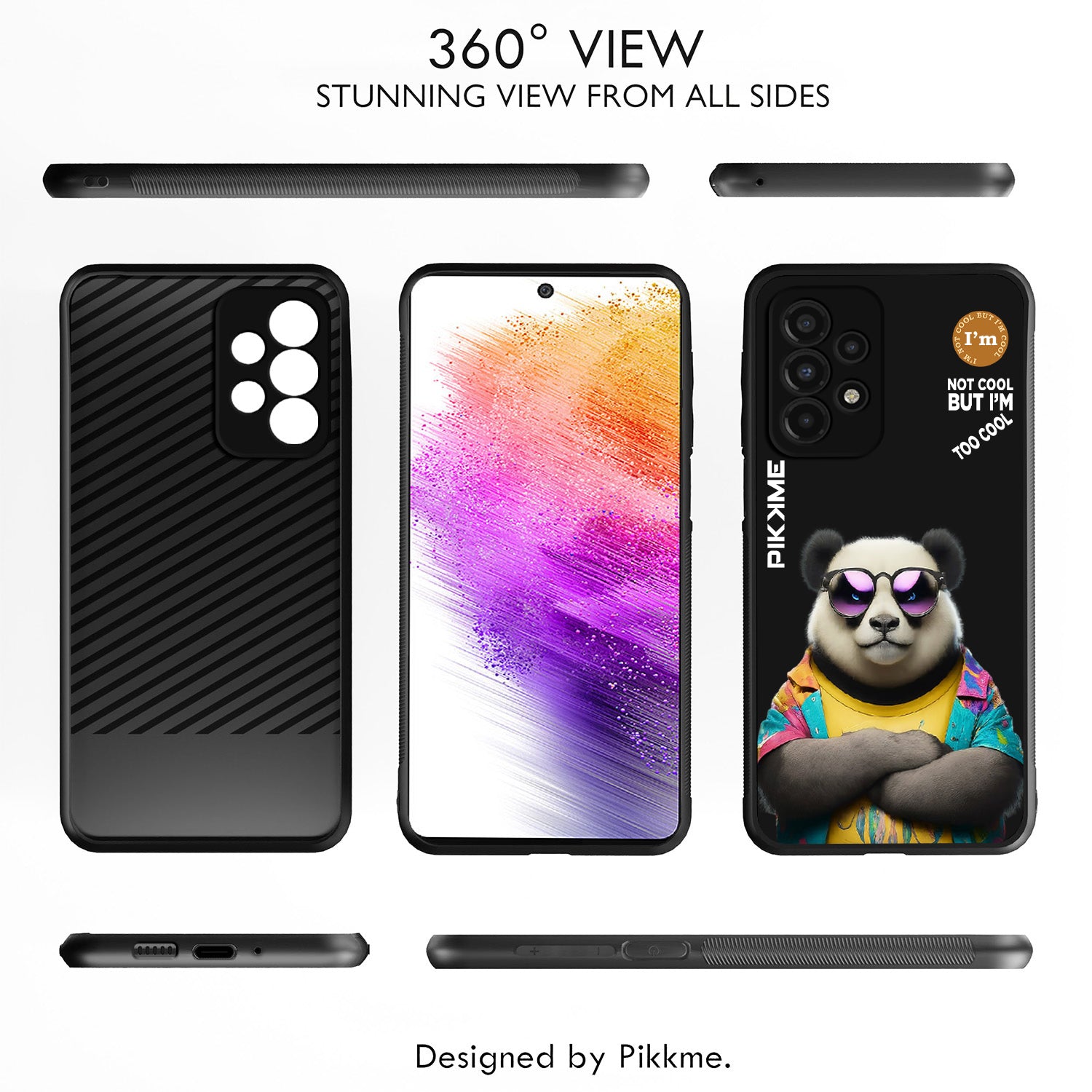 Pikkme Stylish Black Panda Swag Samsung Galaxy A73 5G Back Cover (Design 05)