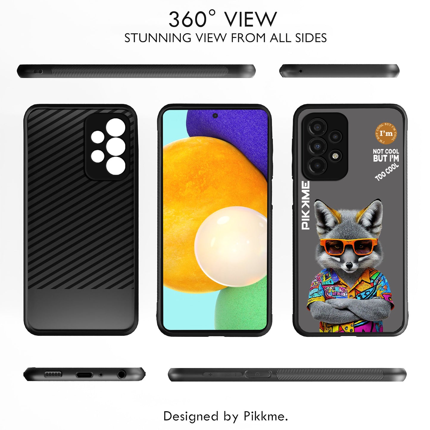 Pikkme Back Cover Pc Tpu + Printed Cool Funky Stylish Grey Wolf Swag Raised Edges Camera Protection |Bumper Case For Samsung Galaxy A52S 5G (Design 01)