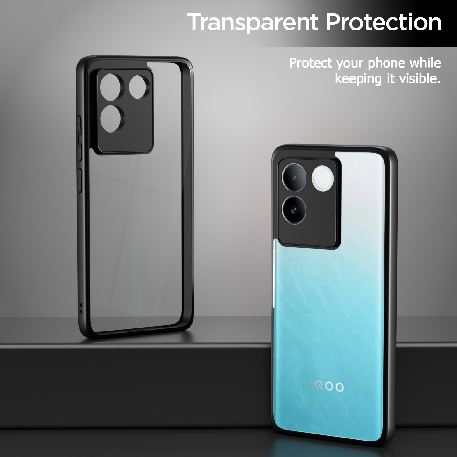 Pikkme iQOO Z7 Pro 5G / Vivo T2 Pro 5G Eagle 2 Shockproof Crystal Clear Sleek Hybrid Armor Back cover (Black)