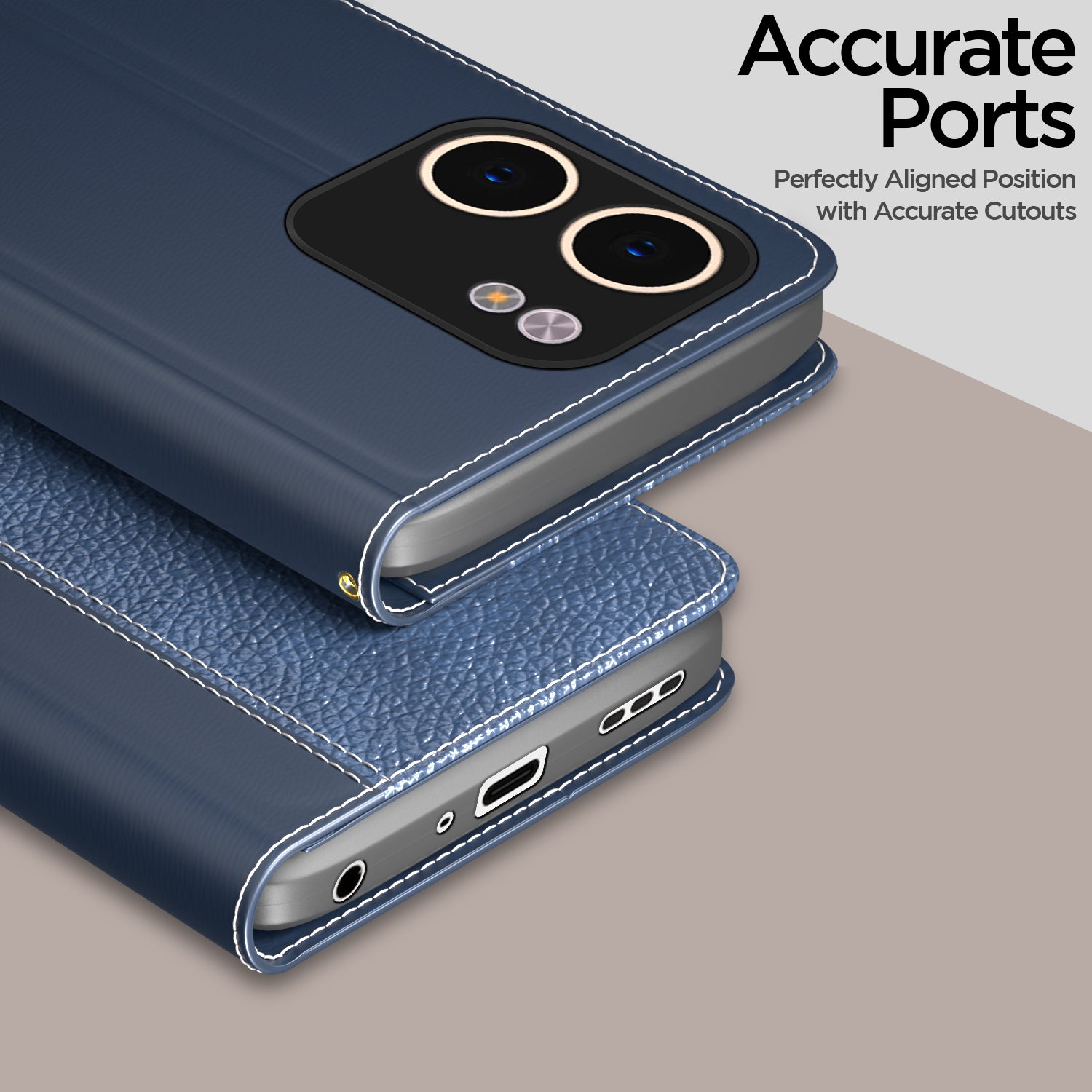 Pikkme Oppo A5x Contrast Double Flip Cover (Blue)