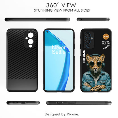 Pikkme Back Cover Pc Tpu + Printed Cool Funky Stylish Black Leopard Swag Raised Edges Camera Protection |Bumper Case For OnePlus 9 (Design 04)