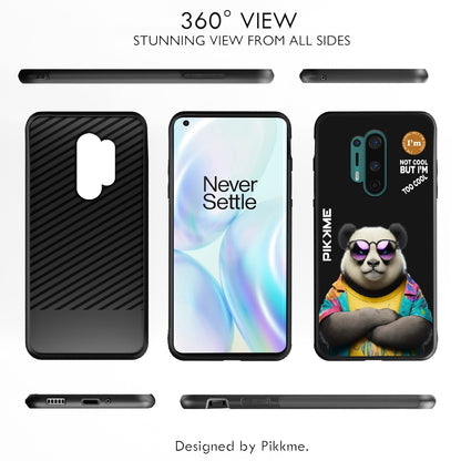 Pikkme Back Cover Pc Tpu + Printed Cool Funky Stylish Black Panda Swag Raised Edges Camera Protection |Bumper Case For OnePlus 8 Pro (Design 05)