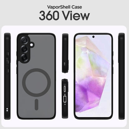 Pikkme Samsung Galaxy A36 5G Eagle 2 Mag-Safe Smoke Shockproof Hard Transparent Back Cover (Black)