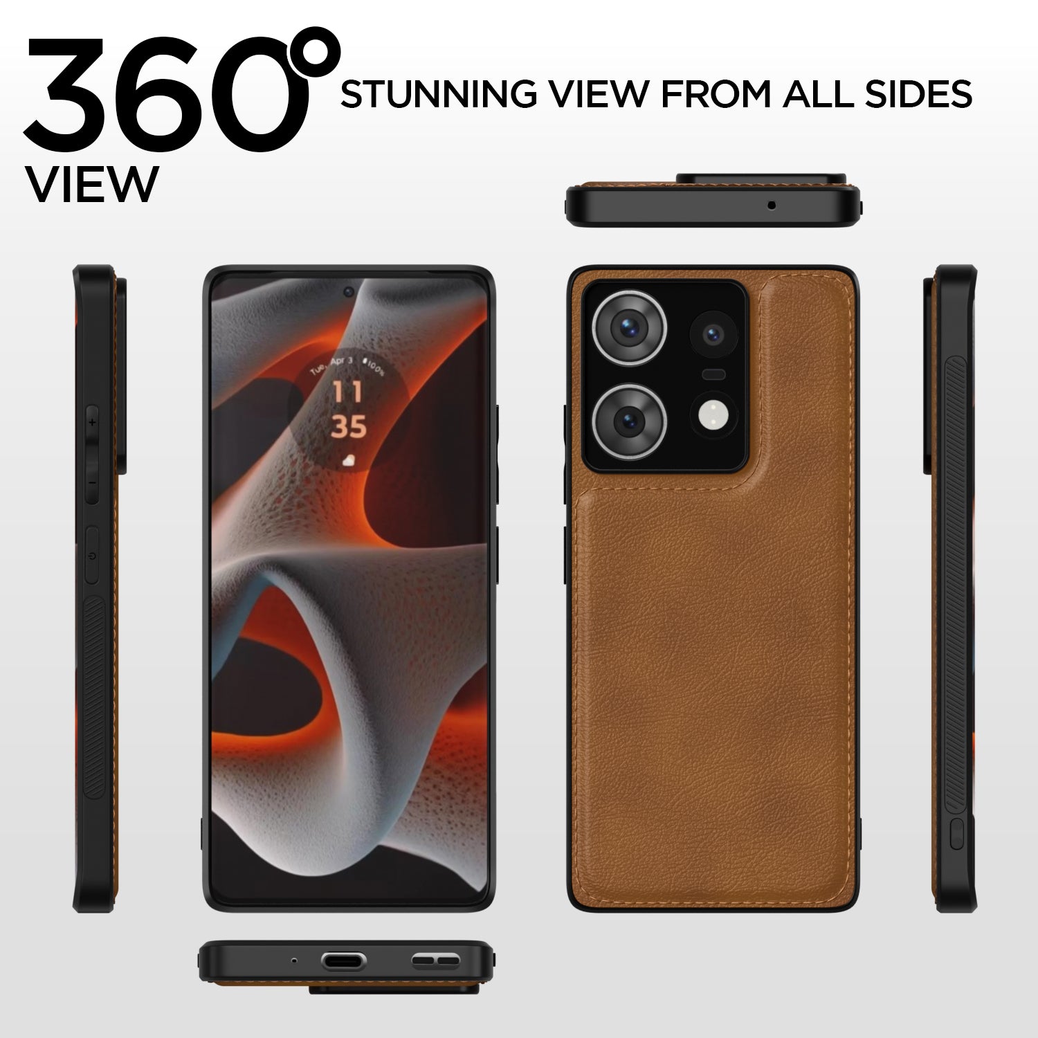 Pikkme Moto Edge 50 pro 5G Leatherback Back Case | Brown