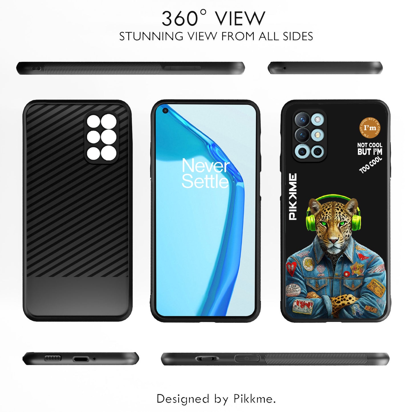 Pikkme Back Cover Pc Tpu + Printed Cool Funky Stylish Black Leopard Swag Raised Edges Camera Protection |Bumper Case For OnePlus 8T (Design 03)