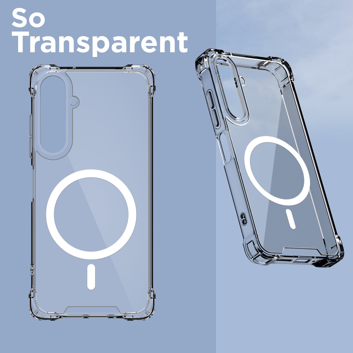 Pikkme Samsung Galaxy A16 5G Mag-Safe Shockproof PC + TPU Back Cover (Transparent)