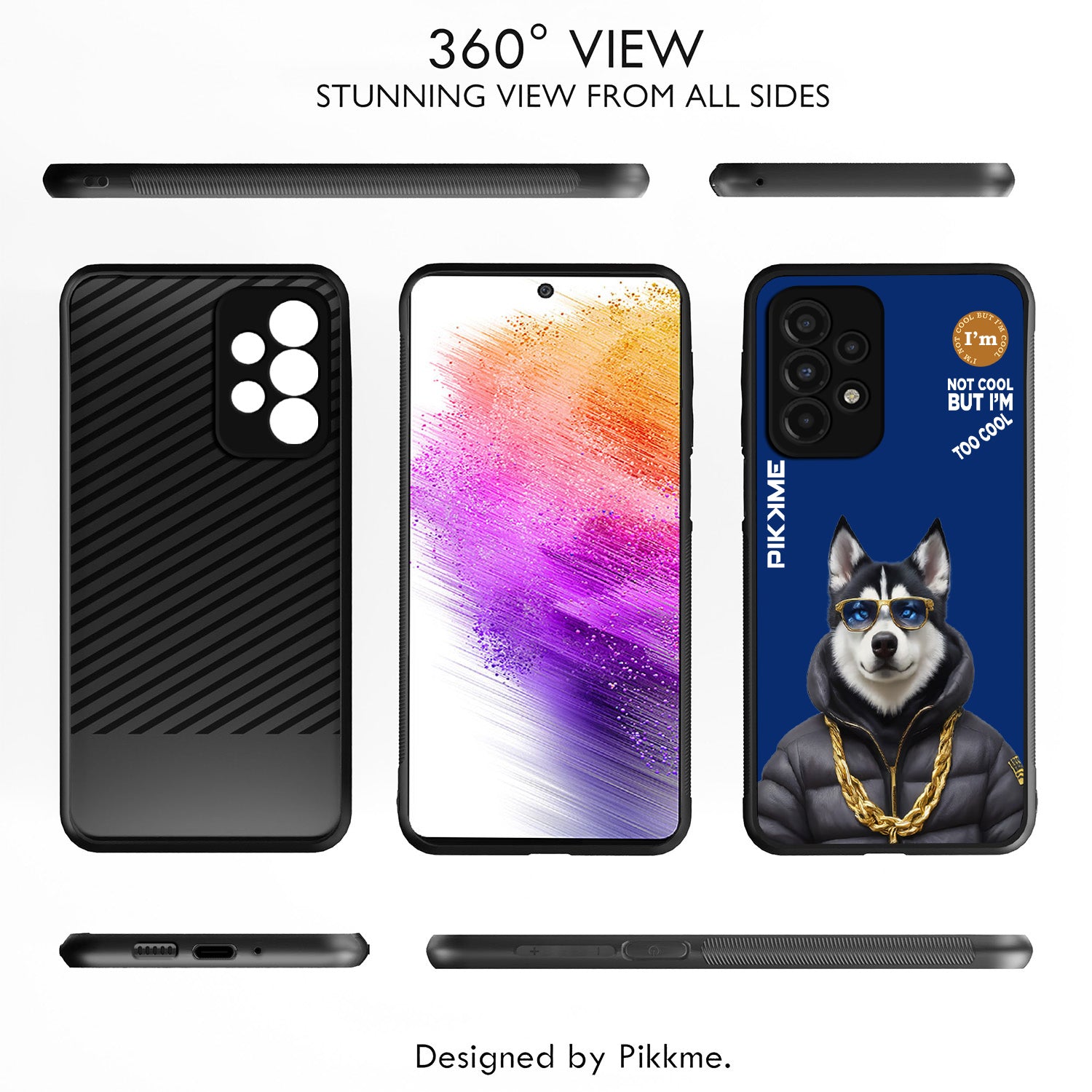 Pikkme Stylish Blue Dog Swag Samsung Galaxy A73 5G Back Cover (Design 08)
