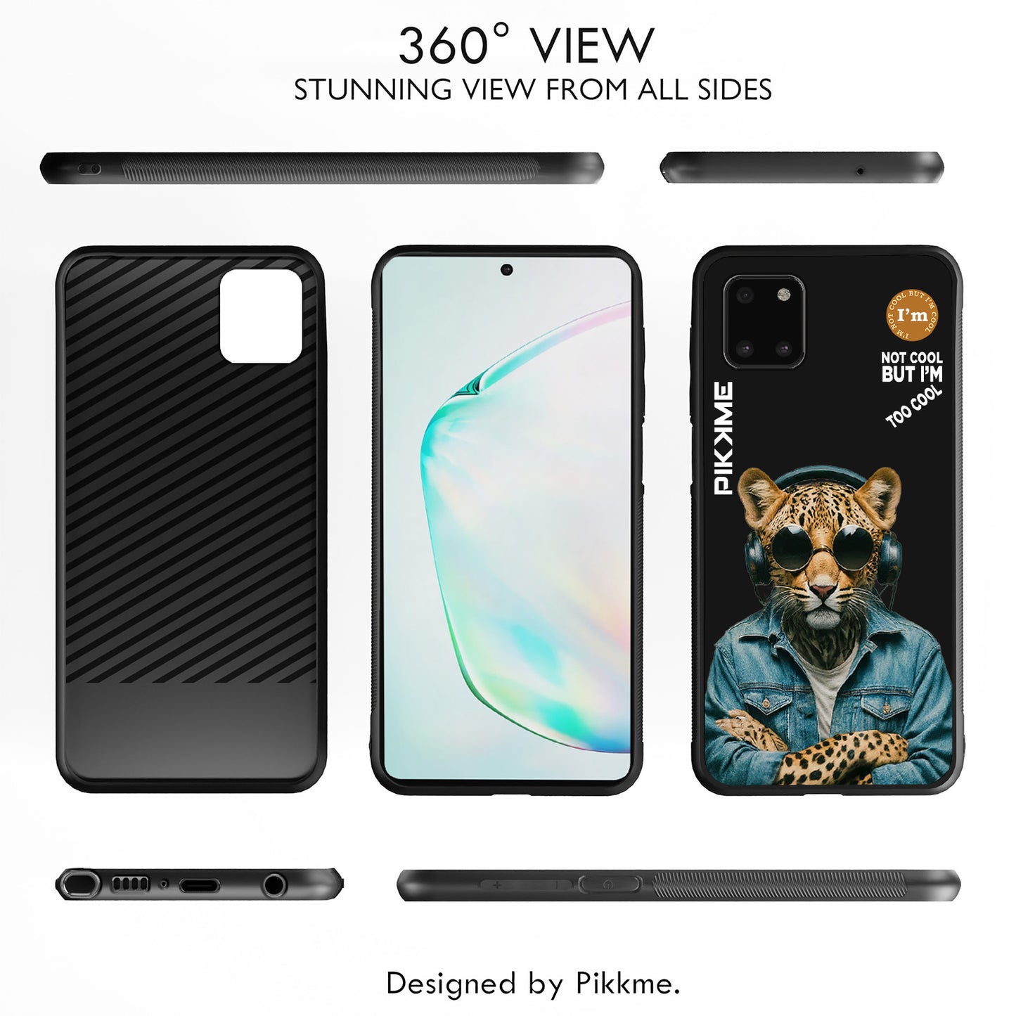 Pikkme Back Cover Pc Tpu + Printed Cool Funky Stylish Black Leopard Swag Raised Edges Camera Protection |Bumper Case For Samsung Galaxy Note 10 Lite (Design 04)