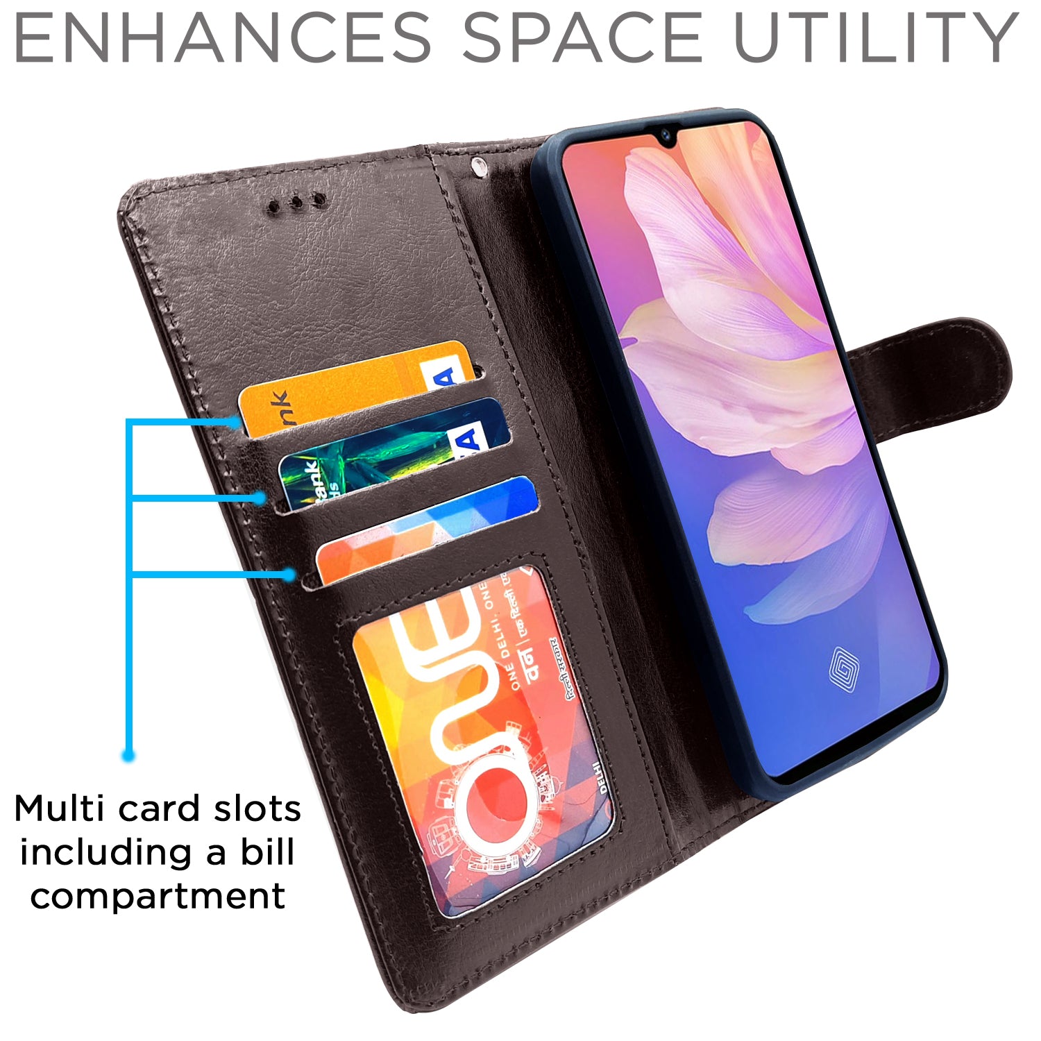 Pikkme Vivo S1 Pro Vintage Flip Cover | Coffee