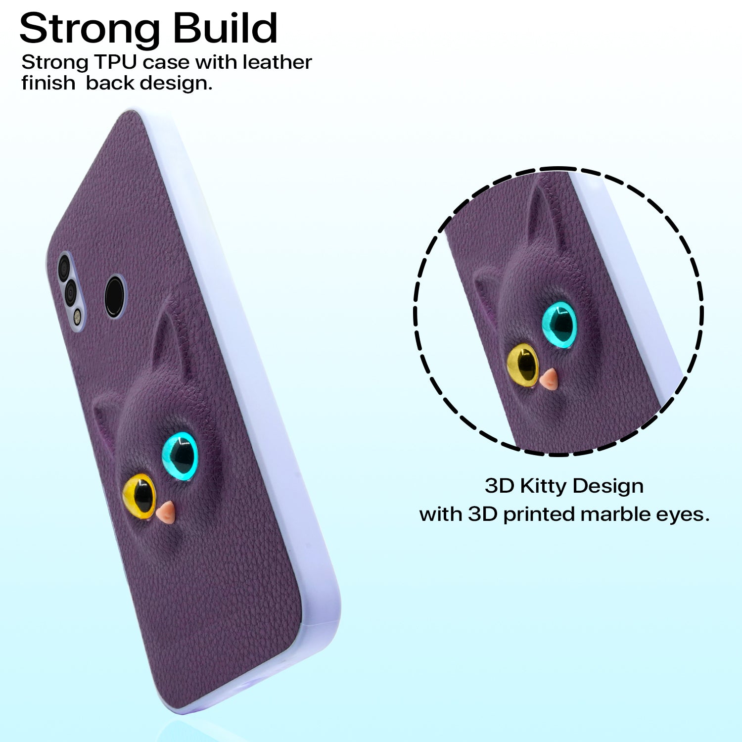 Pikkme Mi Redmi 7 / Redmi Y3 Kitty Back Cover (Purple)