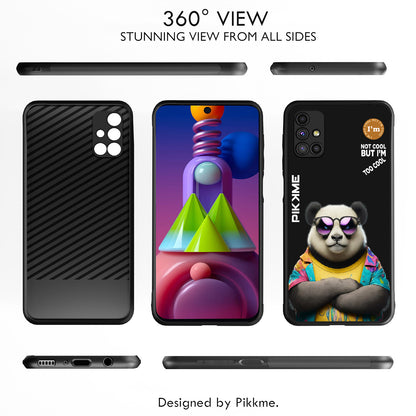 Pikkme Back Cover Pc Tpu + Printed Cool Funky Stylish Black Panda Swag Raised Edges Camera Protection |Bumper Case For Samsung Galaxy M51 (Design 05)