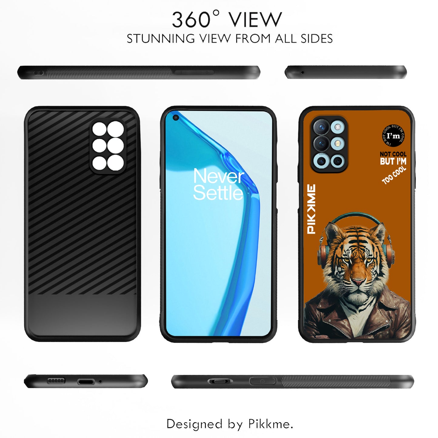 Pikkme Back Cover Pc Tpu + Printed Cool Funky Stylish Brown Tiger Swag Raised Edges Camera Protection |Bumper Case For OnePlus 8T (Design 09)