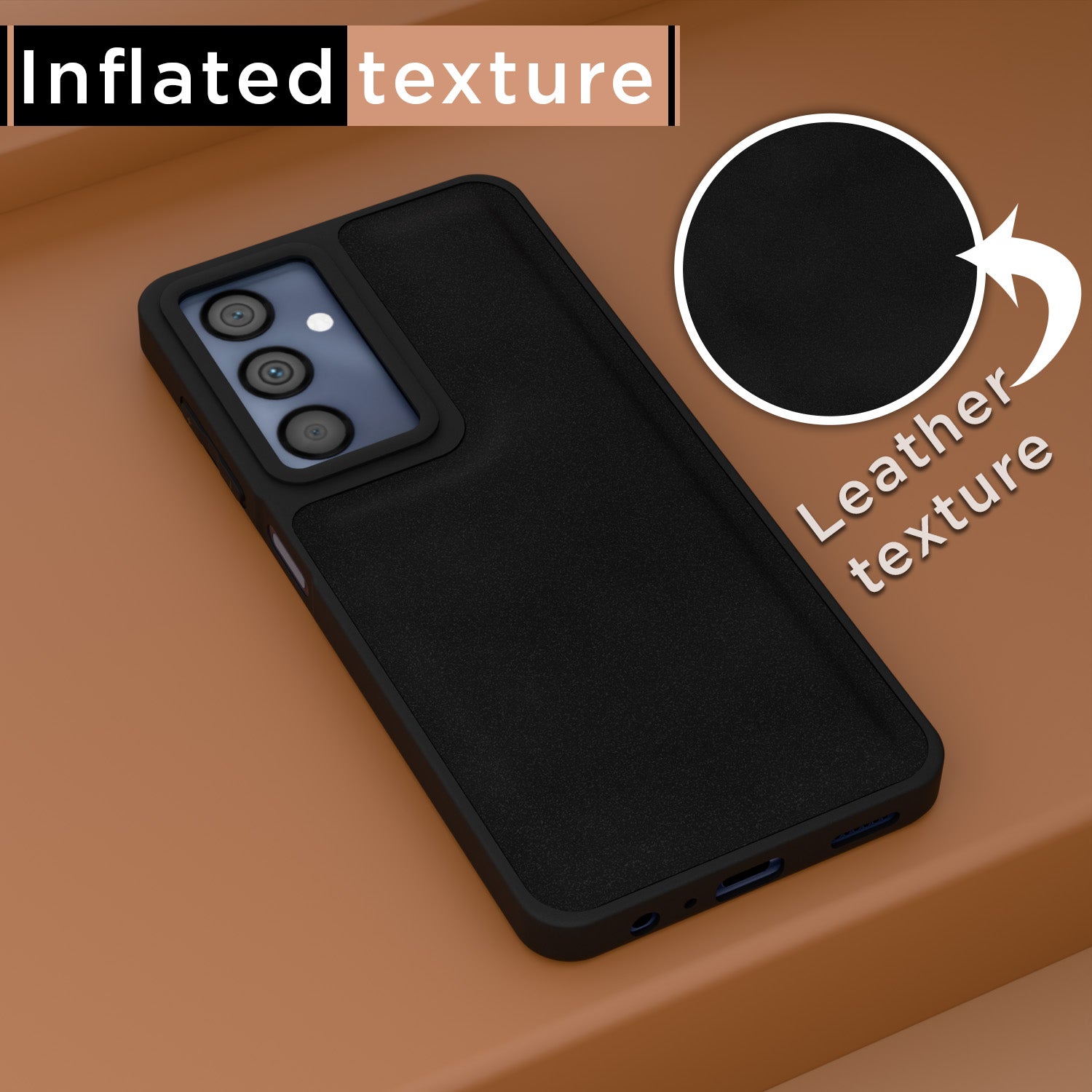 Pikkme Samsung Galaxy M34 5G Premium Leatherback Case (Black)