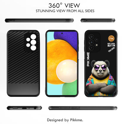 Pikkme Back Cover Pc Tpu + Printed Cool Funky Stylish Black Panda Swag Raised Edges Camera Protection |Bumper Case For Samsung Galaxy A52S 5G (Design 05)