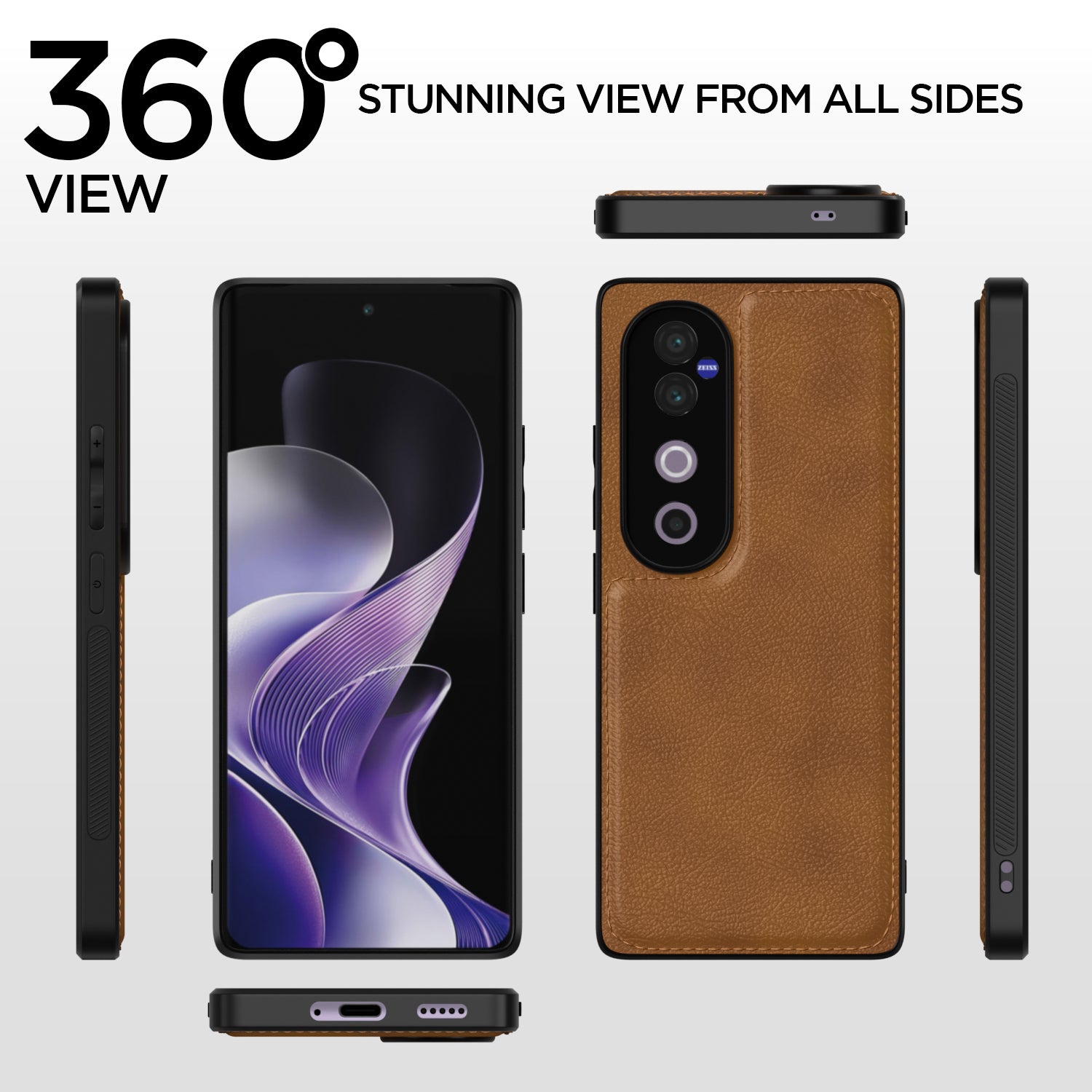 Pikkme Vivo V40 / V40 Pro / T3 Ultra 5G Leatherback Back Case | Brown