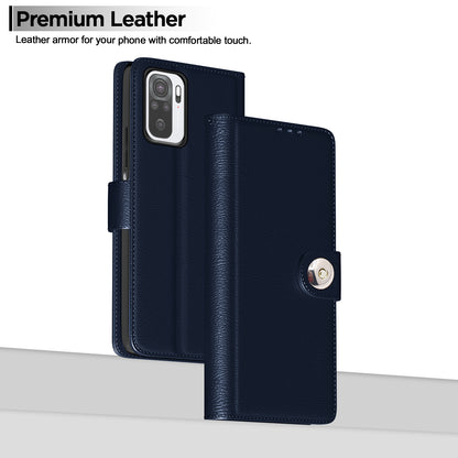 Pikkme Redmi Note 10 / Note 10s Button Flip Cover (Blue)