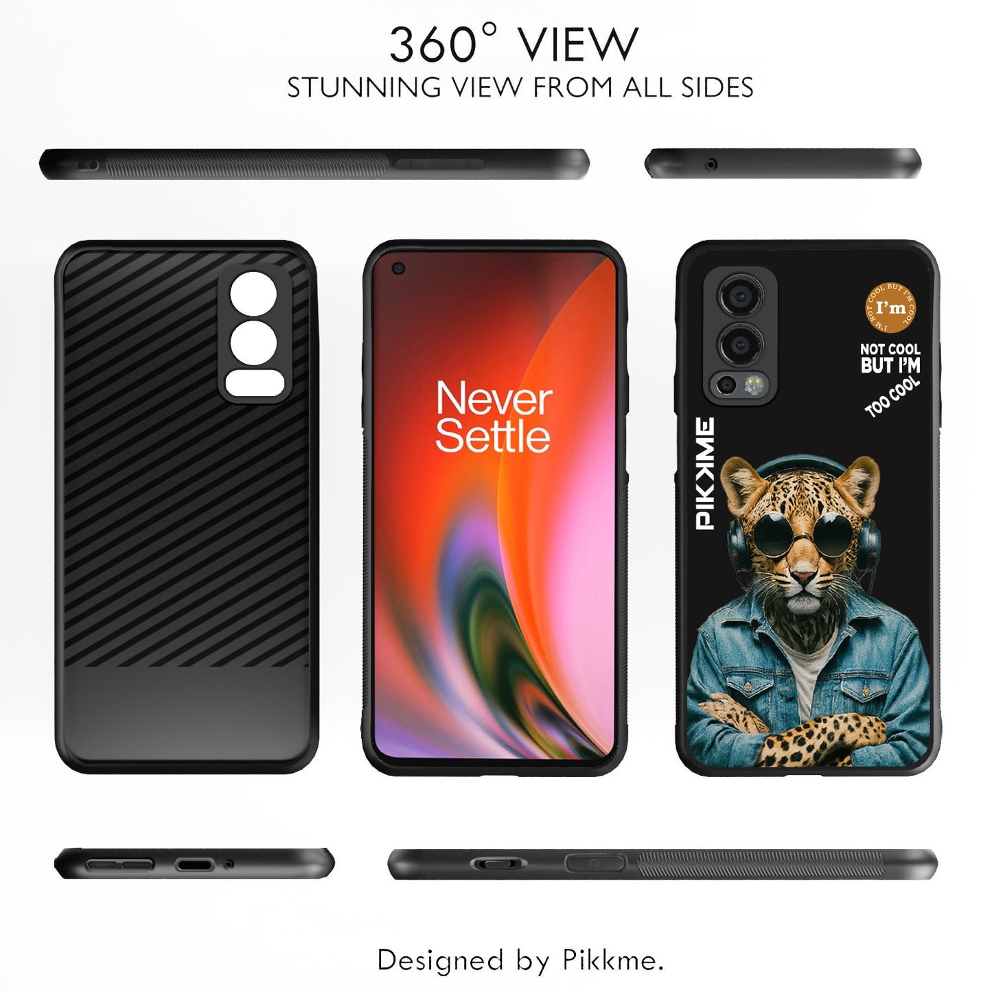 Pikkme Back Cover Pc Tpu + Printed Cool Funky Stylish Black Leopard Swag Raised Edges Camera Protection |Bumper Case For OnePlus Nord 2 5G (Design 04)