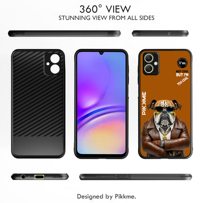 Pikkme Back Cover Pc Tpu + Printed Cool Funky Stylish Brown Dog Swag Raised Edges Camera Protection |Bumper Case For Samsung Galaxy A05 (Design 10)