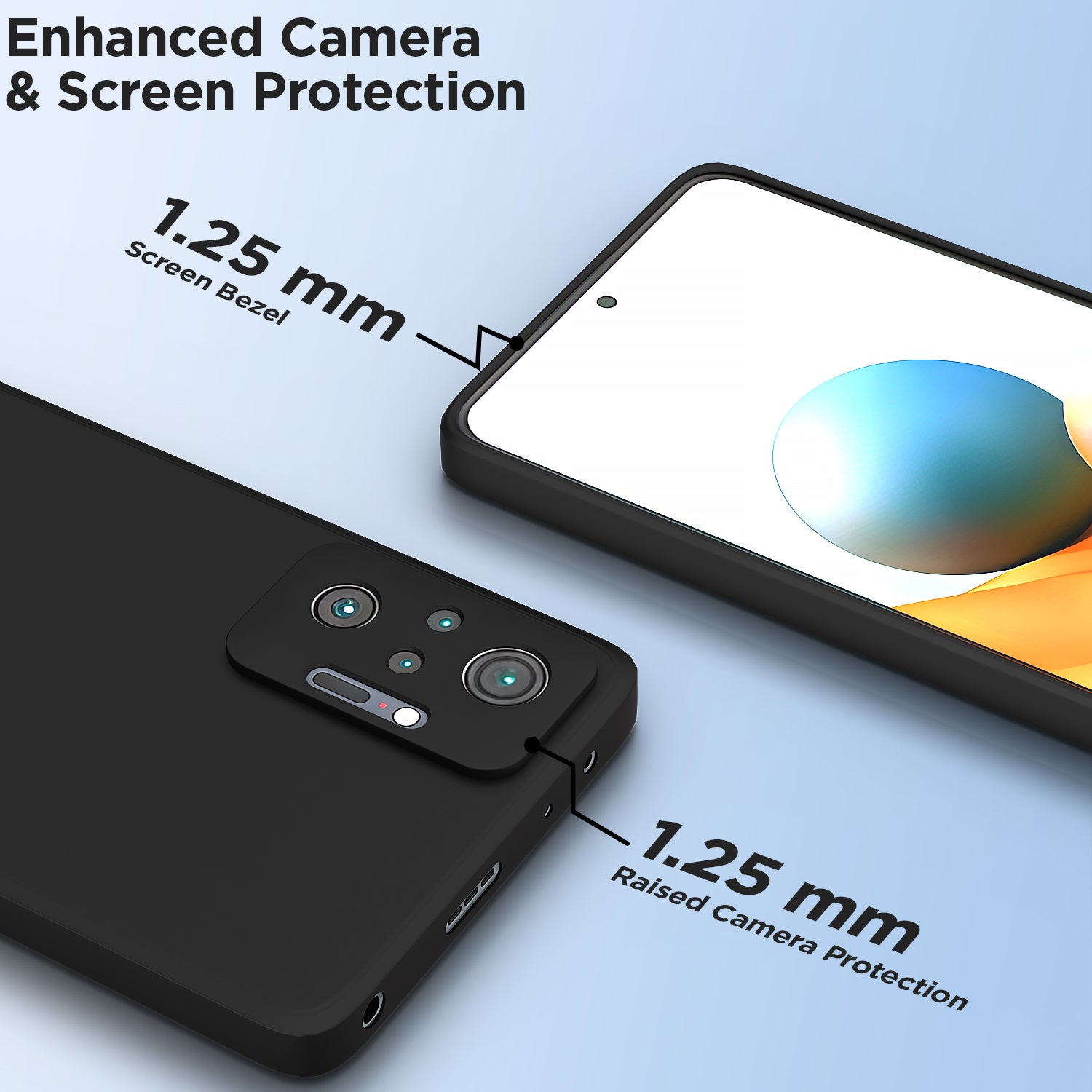 Pikkme Mi Redmi Note 10 Pro / Note 10 Pro Max Soft Matte Liquid Silicone Back Cover (Black)