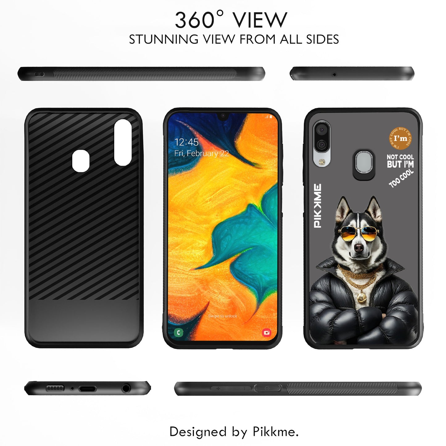 Pikkme Back Cover Pc Tpu + Printed Cool Funky Stylish Grey Dog Swag Raised Edges Camera Protection |Bumper Case For Samsung Galaxy A30 (Design 02)