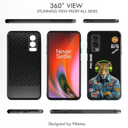 Pikkme Back Cover Pc Tpu + Printed Cool Funky Stylish Black Leopard Swag Raised Edges Camera Protection |Bumper Case For OnePlus Nord 2 5G (Design 03)