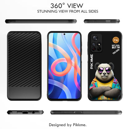 Pikkme Back Cover Pc Tpu + Printed Cool Funky Stylish Black Panda Swag Raised Edges Camera Protection |Bumper Case For Redmi Note 11T (Design 05)