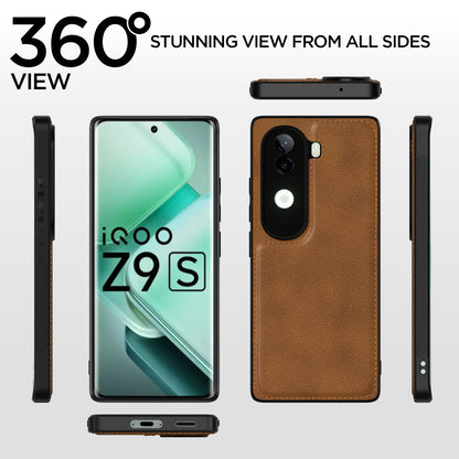Pikkme Vivo V40e / iQOO Z9s 5G Leather Back Case | Brown
