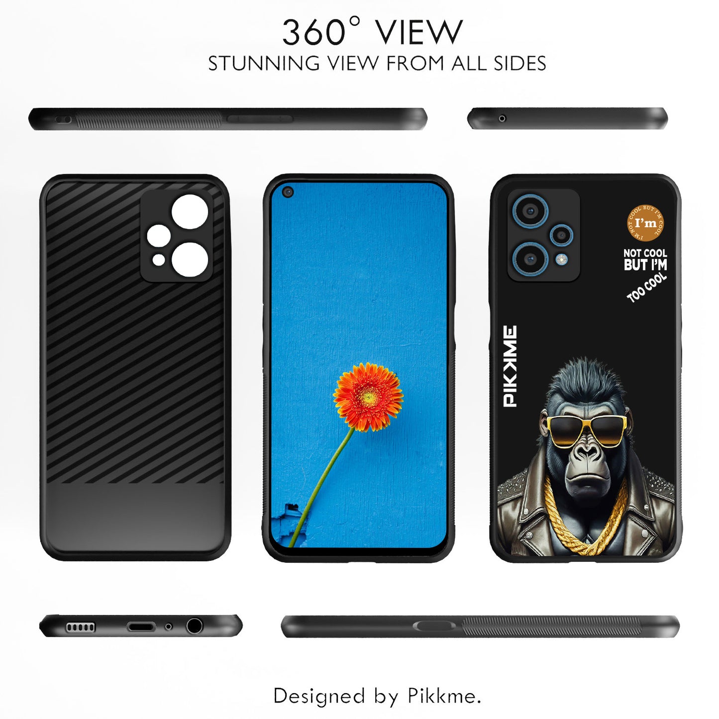 Pikkme Back Cover Pc Tpu + Printed Cool Funky Stylish Black Gorilla Swag Raised Edges Camera Protection |Bumper Case For OnePlus Nord Ce 2 Lite 5G (Design 07)