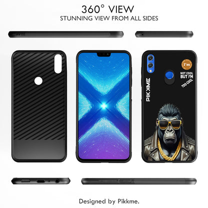 Pikkme Back Cover Pc Tpu + Printed Cool Funky Stylish Black Gorilla Swag Raised Edges Camera Protection |Bumper Case For Honor 8X (Design 07)