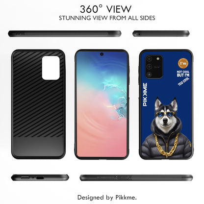 Pikkme Back Cover Pc Tpu + Printed Cool Funky Stylish Blue Dog Swag Raised Edges Camera Protection |Bumper Case For Samsung Galaxy S10 Lite (Design 08)