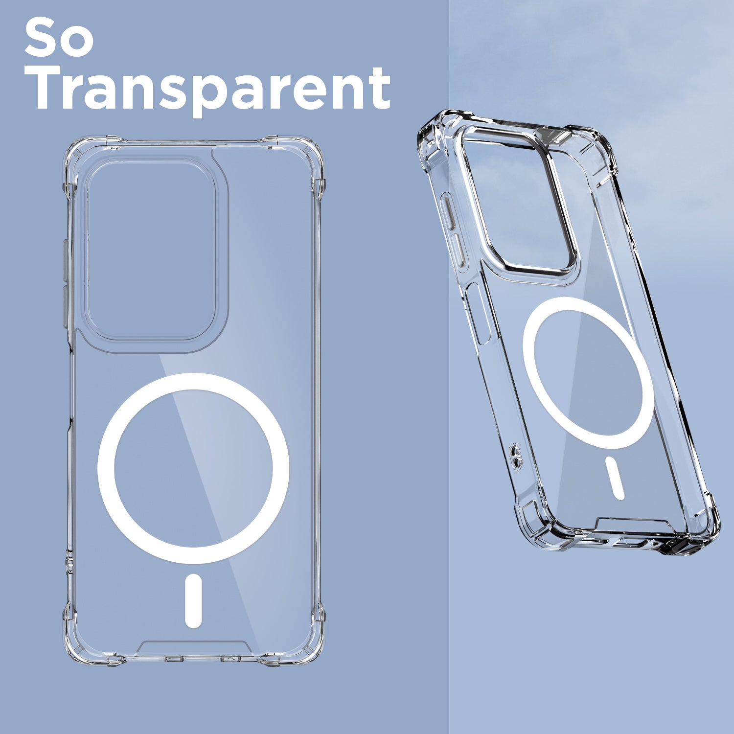 Pikkme Vivo T4x 5G / iQoo Z10x 5G Mag-Safe Shockproof PC + TPU Back Cover (Transparent)
