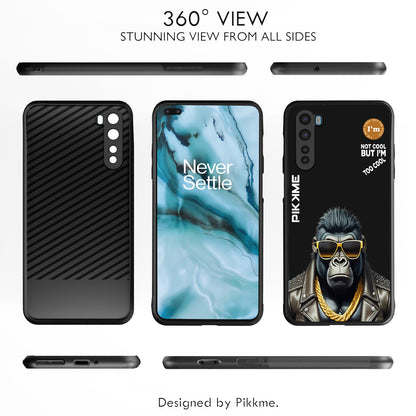 Pikkme Back Cover Pc Tpu + Printed Cool Funky Stylish Black Gorilla Swag Raised Edges Camera Protection |Bumper Case For OnePlus Nord (Design 07)