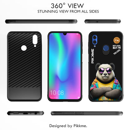 Pikkme Back Cover Pc Tpu + Printed Cool Funky Stylish Black Panda Swag Raised Edges Camera Protection |Bumper Case For Honor 10 Lite (Design 05)